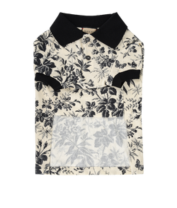 Gucci Herbarium Pet Polo Shirt, Cotton, Cream/Black, Sz M, 3*